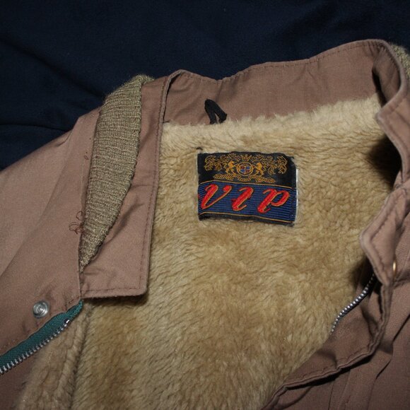 Vintage V.I.P Sherpa Lined 80's Bomber Jacket - Picture 2 of 4